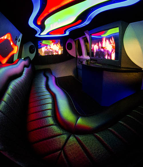 Neon lights in a limo